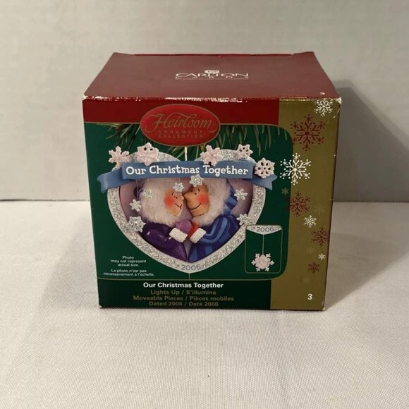 Carlton Cards Heirloom Our Christmas Together Light-up Kissing- Dated 2006 - Picture 1 of 11